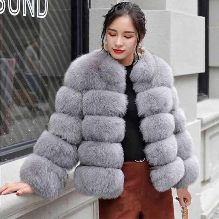 Fox Fur Sunset Splicing Coat