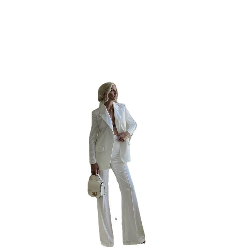 The Ivory Elegance Pearl Blazer