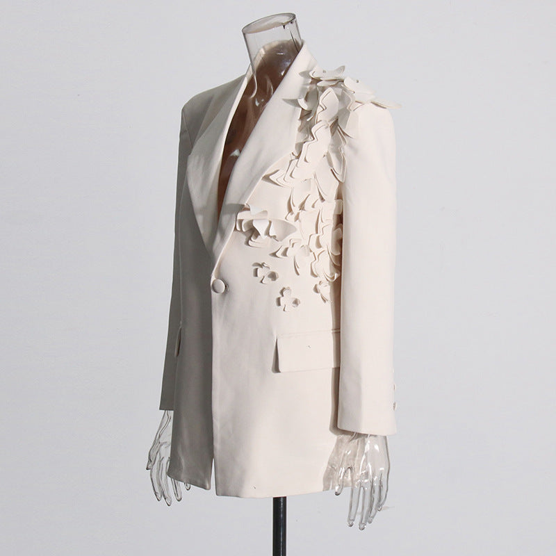 The Ivory Semi 3D Bloom Blazer