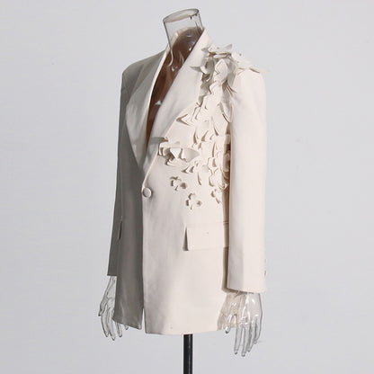 The Ivory Semi 3D Bloom Blazer