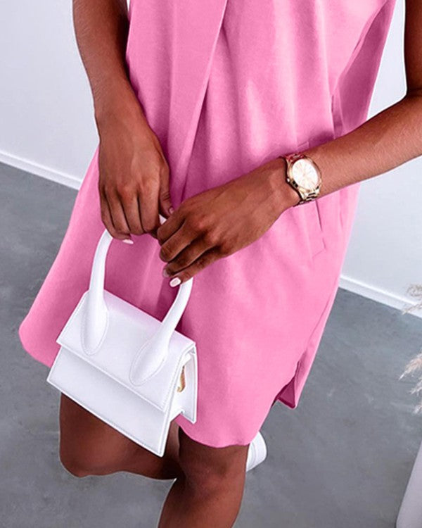 Flutter Sleeve Slit Casual Dress