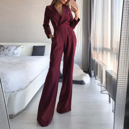 Women's Jumpsuit Spring Solid Color Slim Bodysuit Ladies New Style