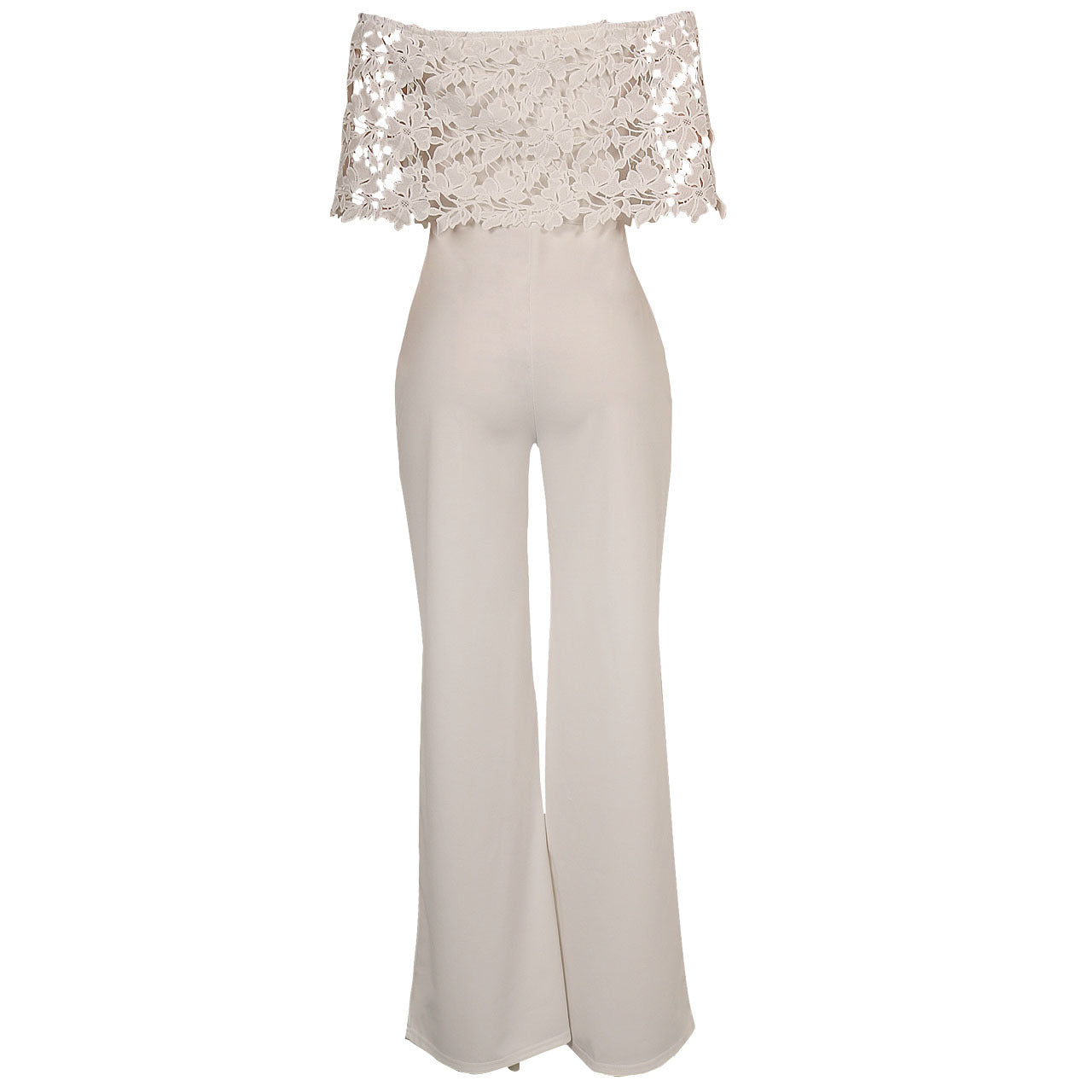 Sexy Tight One-neck Water-soluble Embroidered Jumpsuit