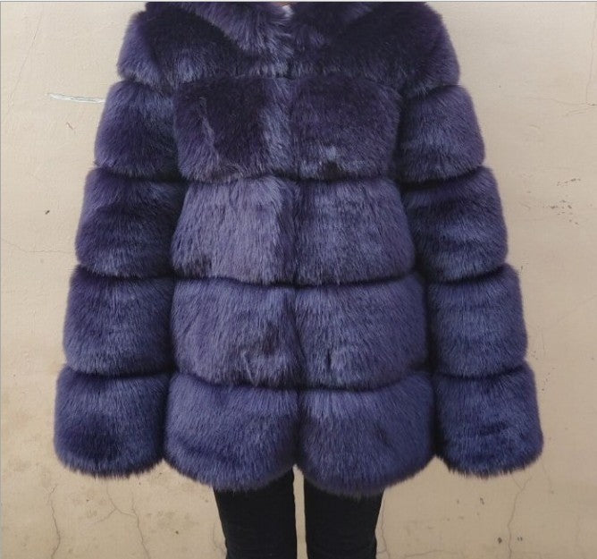 Fox Fur Sunset Splicing Coat