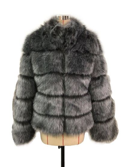 Fox Fur Sunset Splicing Coat