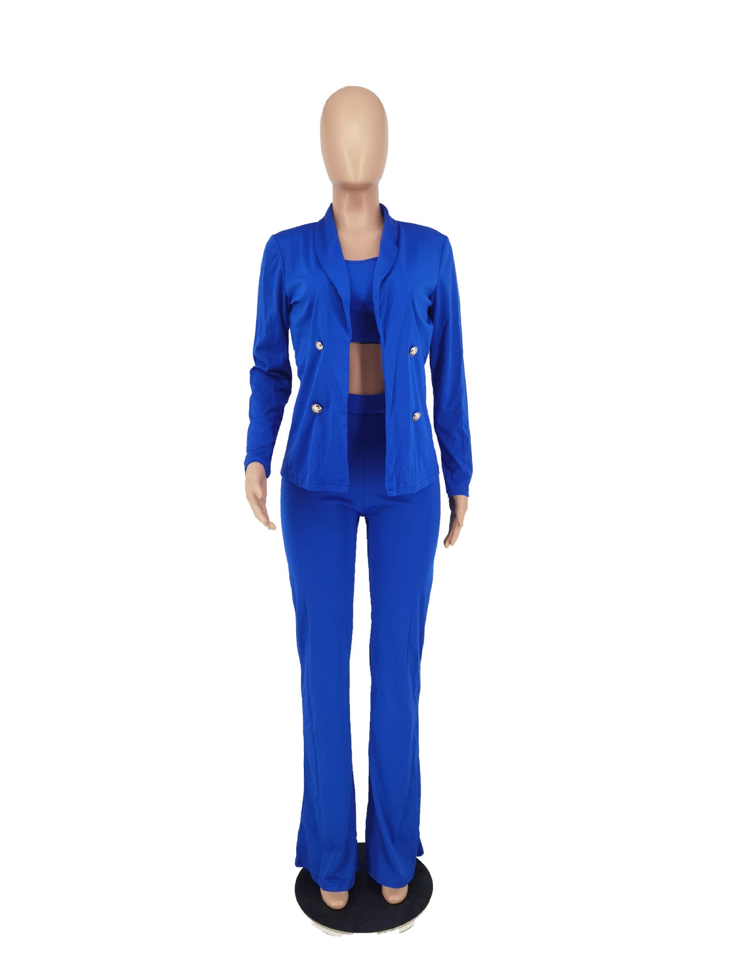 Women's Solid Color Trousers Three-piece Suit