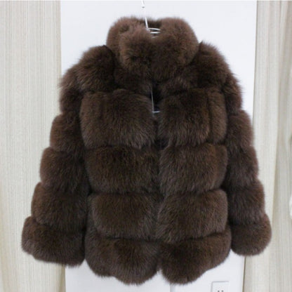 Fox Fur Sunset Splicing Coat