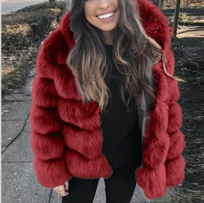 Fox Fur Sunset Splicing Coat