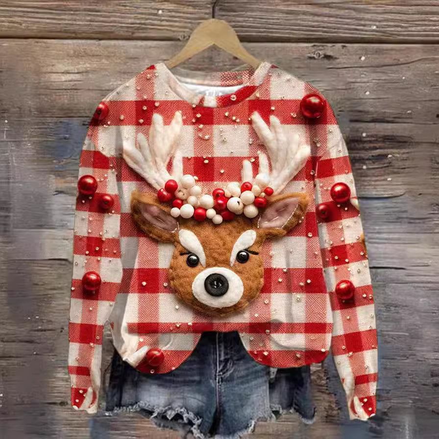 Cute Street Fashion Round-neck Shirt Top With Winter look (full sleeves)