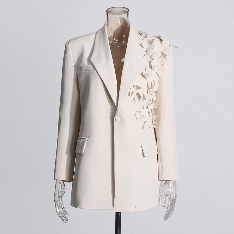 The Ivory Semi 3D Bloom Blazer