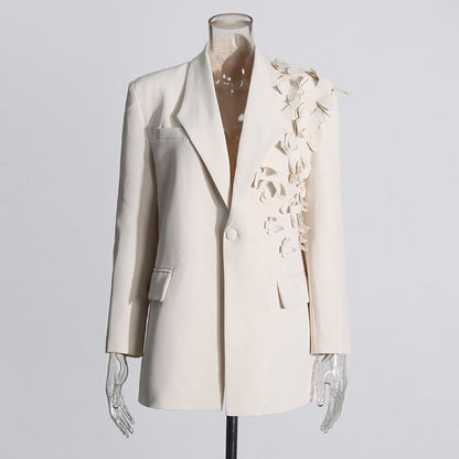 The Ivory Semi 3D Bloom Blazer