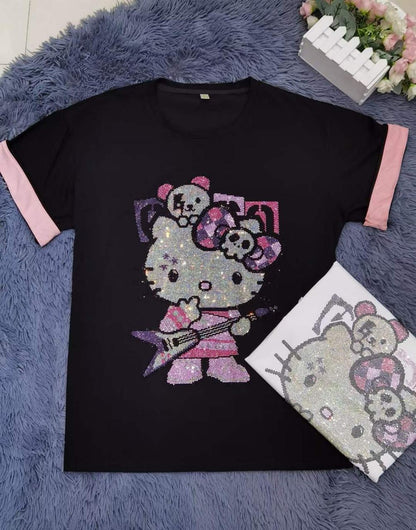 Oversized Sparkling Hello Kitty top