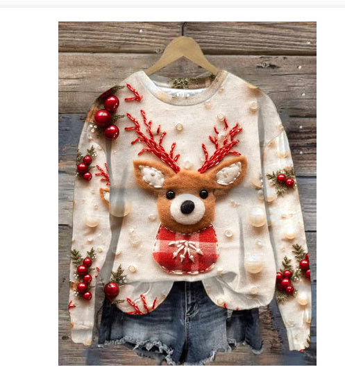 Cute Street Fashion Round-neck Shirt Top With Winter look (full sleeves)