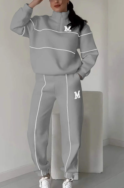 Sweater Letter Long Sleeve Sports Suit