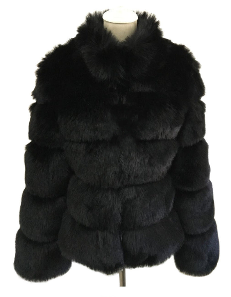 Fox Fur Sunset Splicing Coat