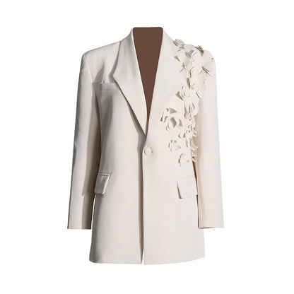 The Ivory Semi 3D Bloom Blazer