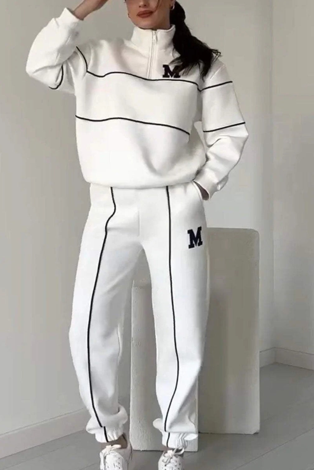 Sweater Letter Long Sleeve Sports Suit